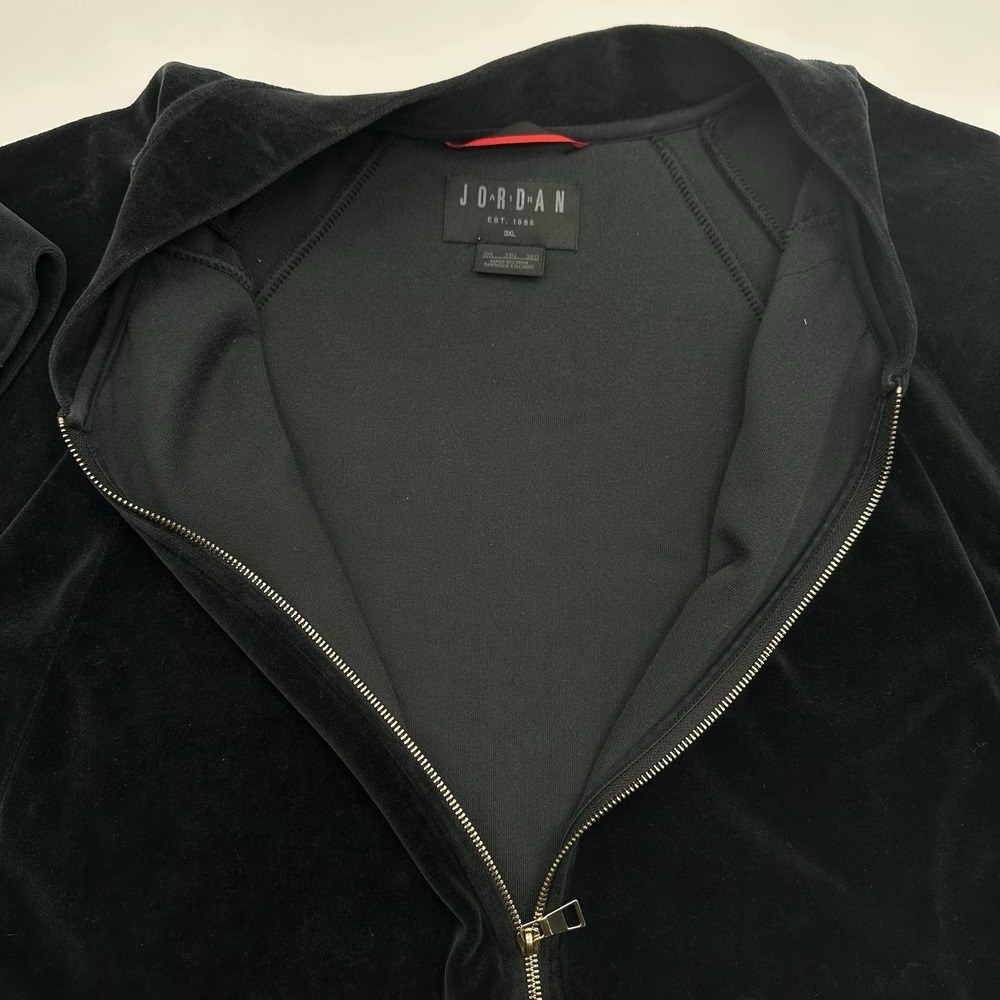 Nike Air Jordan Track Jacket Mens XXXL 3XL Black Jumpman Velour ZipUp AH2357-010 - Picture 9 of 16